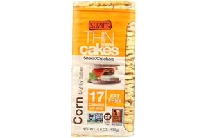 Suzie's Organic Lightly Salted Corn Cake Thins|12 Pack|USDA Organic, NON-GMO, Fat-Free, Sugar-Free, Gluten-Free|Low-Calorie Snack-16 Calories Per Slice|Bread & Cracker Replacement