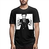 RISONRIFFIN Keanu Reeves Man's Basic Cotton Short Sleeve T-Shirt Black