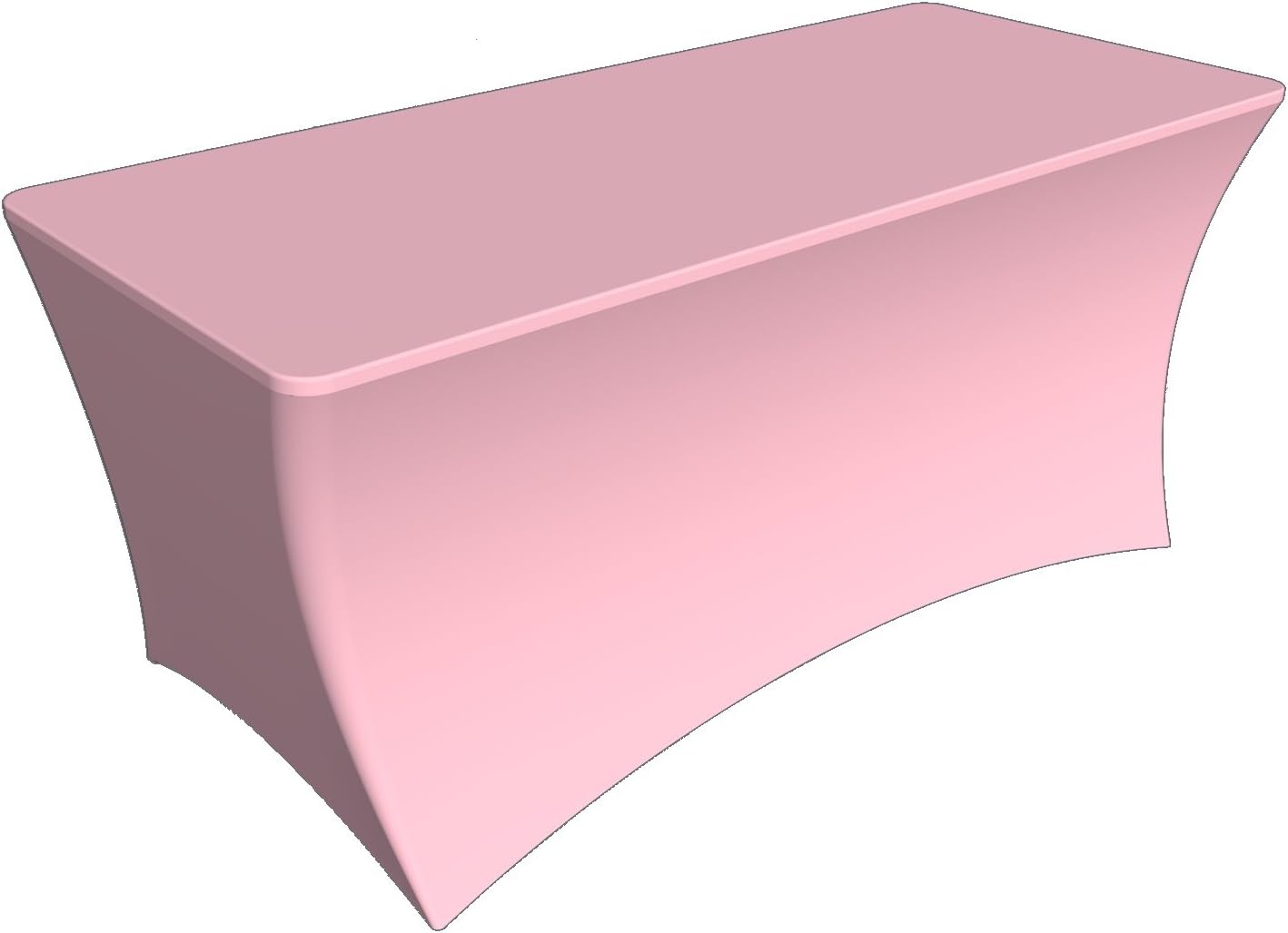 She Yang Tablecloth Cover, 6 ft White,Table Cloth Skirts, Rectangular, Polyester/Spandex, Elastic, Stretchable Linen, Stain & Wrinkle Proof, for Folding Tables, Wedding, DJ, Events (Pink)