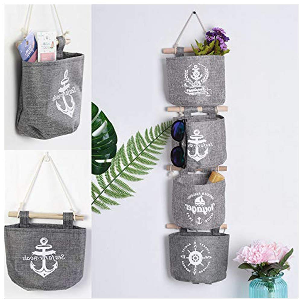 4 PCS Hängetasche für Tür Wand Deko mit Seafarer-Muster Hanging Storage
