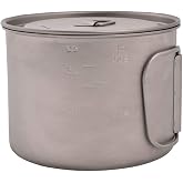 Olicamp Titanium Space Saver Camping Cooking Pot with Lid