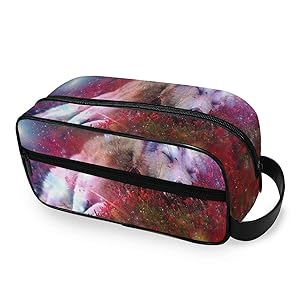 Portable Travel Toiletry Bag,Wolf Galaxy Images Dopp Kit Cosmetic Organizer for Men Women Bathroom Shower Shaving Bags Waterproof Bag- Mens Toiletry Bag - Travel Mens Gifts