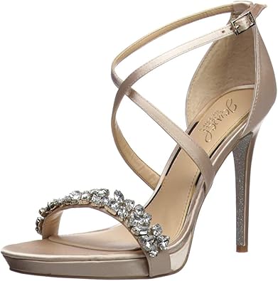 champagne satin sandals