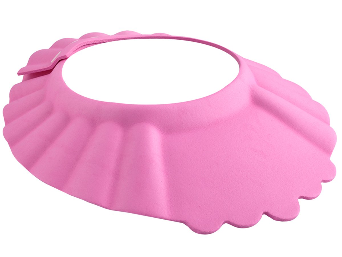 ISO TRADE 1835 Children's Shower Cap Adjustable 13-15 cm Ear and Eye Protection Universal Pink