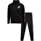 Pro Athlete Boys Tracksuit Set - 2 Piece Performance Tricot Zip Up Mock Neck Sweatshirt and Boys Joggers Track Pants