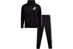 Pro Athlete Boys Tracksuit Set - 2 Piece Performance Tricot Zip Up Mock Neck Sweatshirt and Boys Joggers Track Pants (8-12)