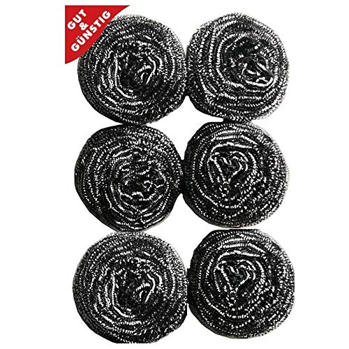 Scheuerspirale aus 100% Edelstahl Topfreiniger 6 Stück Gut & Günstig