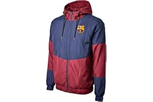 Icon Sports Barcelona Licensed Windbreaker Rain Jacket – Adult Sizes, Hooded Zip-Up
