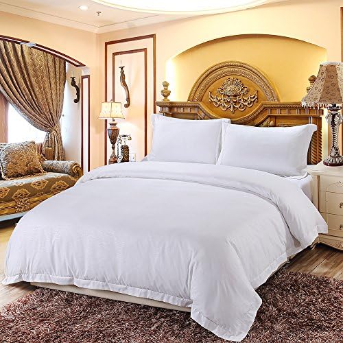 Tumei Hotel Luxury 3pc Duvet Cover Set - 1500 Thread Count Egyptian Quality Ultra Silky Soft - Brushed 1800 series Microfiber -Hypoallergenic -Twin Size White