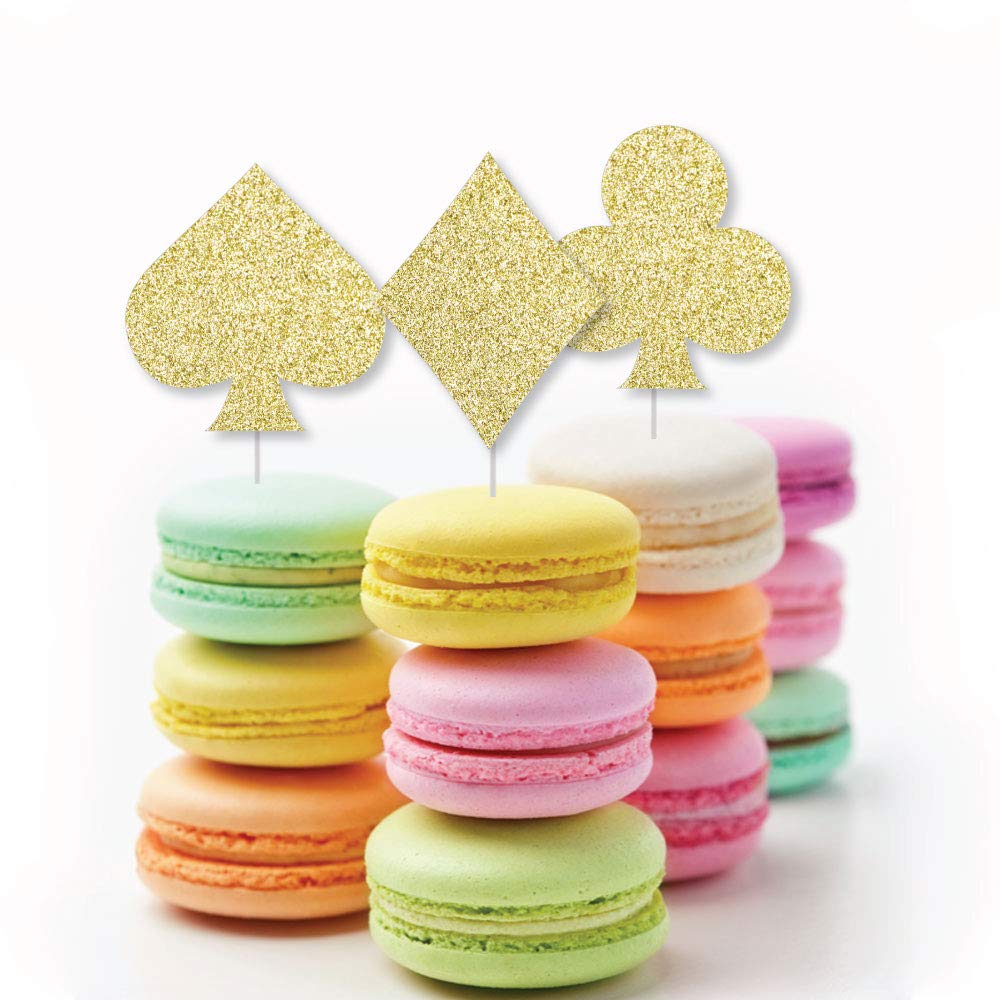 Gold Glitter Card Suits No Mess Real Gold Glitter Cut Outs Las Vegas And Casino Party Confetti Set Of 24