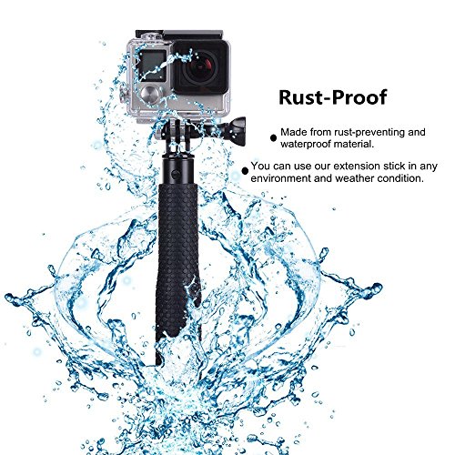 ALLCACA Buoyancy Stick Floating Hand Grip Camera Handle Diving Stick with Lanyard, Suitable for Gopro, Black and Orange