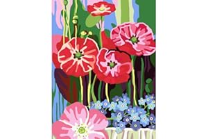 Miairivy DIY Paint by Numbers Kits, Acrylic Oil Paintings for Adults, Beginners and Kids Ages 8+, Color by Number Set on Canvas with Paints and Brushes - Lotus Flower (12 X 16 inches)