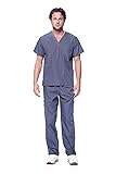 Dagacci Scrubs for Men Set - V-Neck Scrub Top and