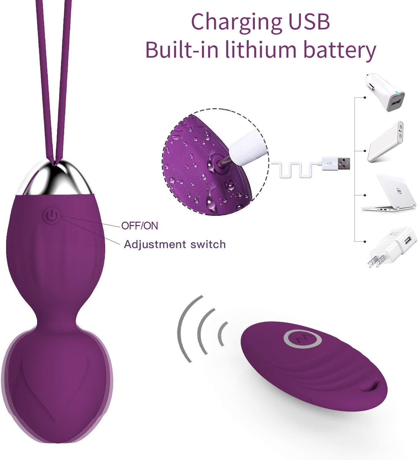 Kegel Balls for Women Ben Wa Balls Pelvic Floor Exercises and Tightening for Beginners & Advanced Kegel Exercise Weights (Purple): Health & Personal Care