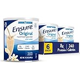 Ensure Original Vanilla Nutrition Powder, Small Meal Replacement, 6 Pack | When Mixed, Each Adult Nutritional Drink has 9g Protein, 25 Vitamins &amp; Minerals, and 250 Calories makes 42 Nutrition Shakes