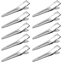 50 Pcs Curl Clips, 1.75 Inches Silver Hair Clips Metal Hair Clips Single Prong Hair Clips Silver Duck Bill Sectioning Clips A