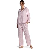 Miss Elaine Pajama Set - Women's Satin PJ Set, Elastic Waist and Button Up Top, Sleepwear and Loungewear for Women