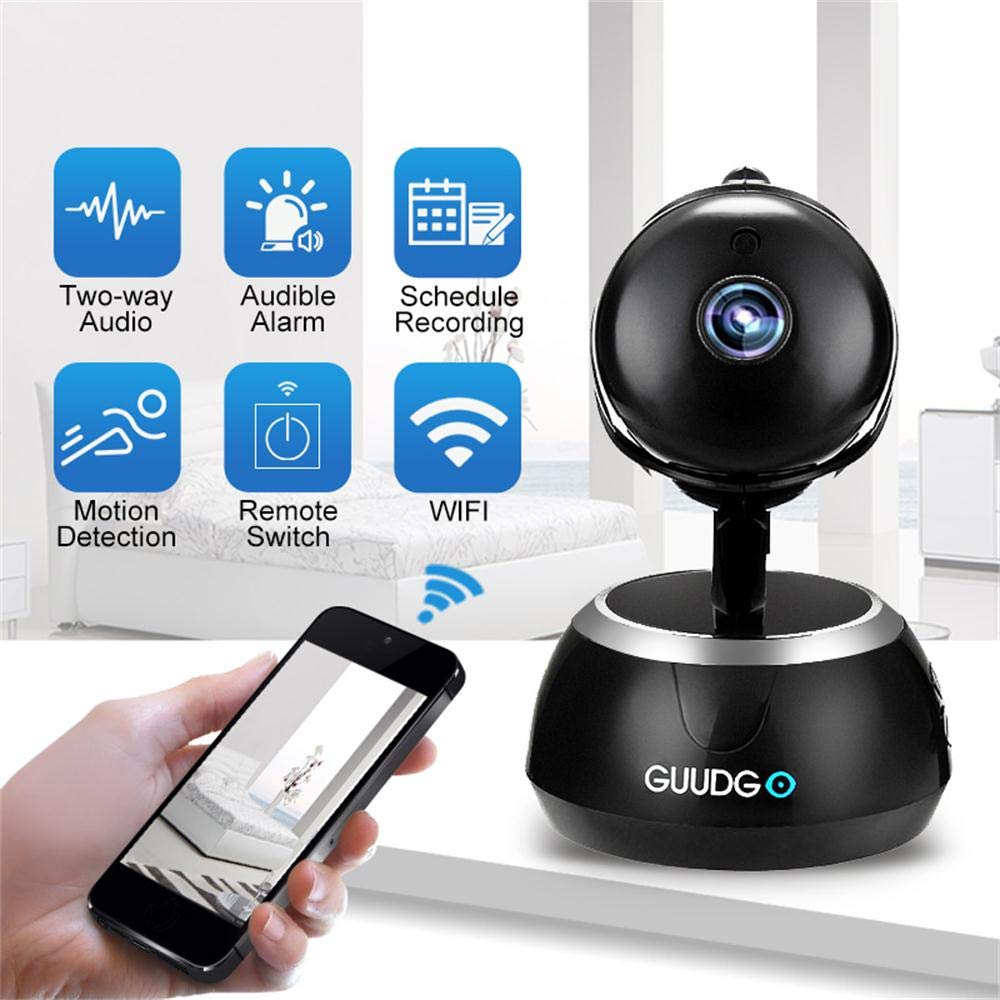 Wireless Security Camera, GUUDGO 720P HD Home Security Camera, WiFi IP Camera Indoor with Two-Way Audio, Motion Detection, Pet Baby Elder Nanny Monitor, iOS/Android APP,Cloud Service