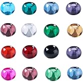 Craftdady 200Pcs Large Hole Lampwork Glass European Spacer Beads 14x8.5-10mm Slide Charm Rondelle Beads Random Mixed Colors for Snake Chain Bracelet Jewelry Making Hole: 5mm