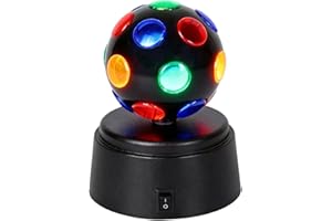Disco Ball Light - Battery Powered Ambient Lighting - LED Rotating Disco Ball Light,for Wedding Christmas Halloween Home Bar 