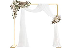 SLANKE Wedding Arch Backdrop Stand Square 6.5FT Heavy Duty Metal Frame, Balloon Arch Stand Adjustable Photo Booth Decor for Baby Showers, Halloween Parties, Birthdays, Anniversaries