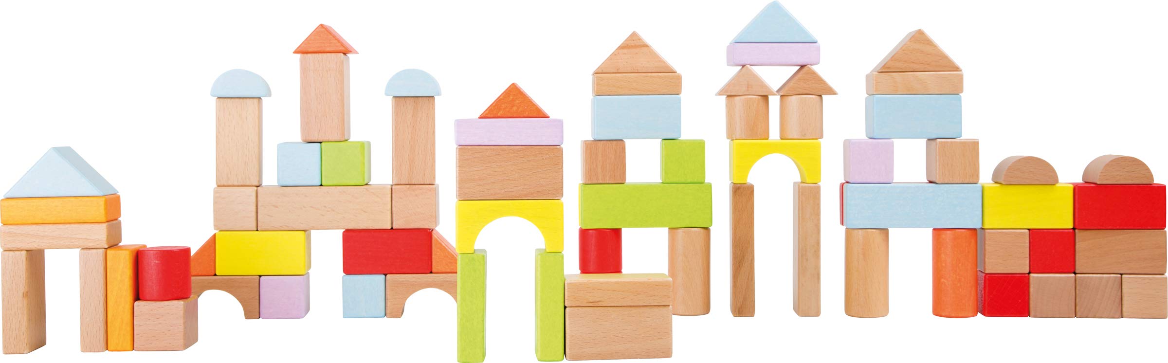 Small Foot by Legler 10338K Small Foot 10338 Bauklötze Klassik, Standardset Bausteine, 75 hochwertige Naturholz Elemente in Kartonrolle Toys — image 1