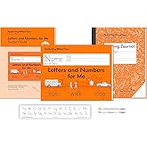 Handwriting Without Tears Kindergarten Printing Set, Workbook/Guide/Journal | Printing lessons for capitals, lowercase letters, numbers; books, tiny pencils &amp; desk strip; ages 5+; homeschool, tutor, OT