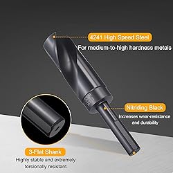 HARFINGTON 1-1/8" Drill Bit 1/2" Reduced Shank