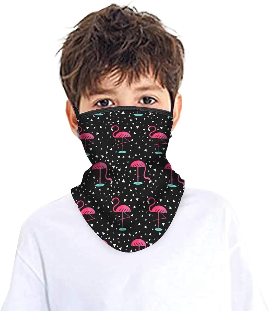 Kids Face Mask Bandana Ear Loops Mesh Holes Neck Gaiter Cooling Breathable Balaclava Scarf Dust UV Protection for Boys Girls: Clothing