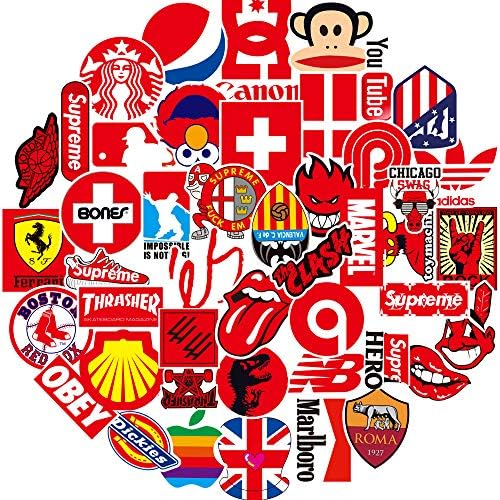 Street Brand Fashion Stickers for Motorcycle,Skateboard,Bikes(100pcs) Logo Decals for Bicycle Laptop Travel case,Snowboard[No-Duplicate Sticker Pack]