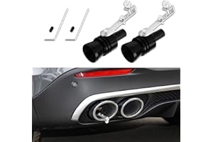 QZTYTY 2PCS Turbo Sound Whistle Simulator, Car Turbo Whistle Car, Aluminum Alloy Universal Turbo Sound Exhaust Muffler Pipe Whistle, Automotive Replacement Exhaust Mufflers Fit Car Truck (Black)