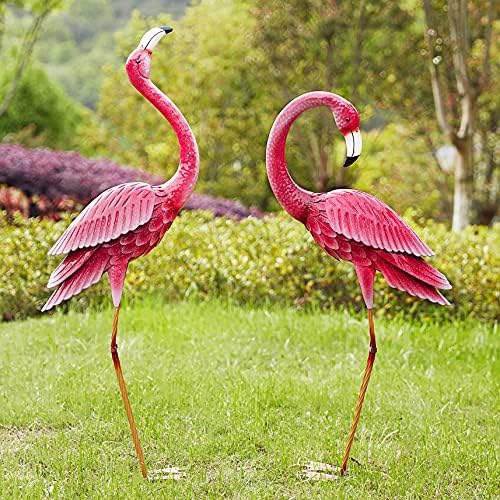 Kircust Flamingo Garden Sculpture & Statues, Metal Birds Yard Art