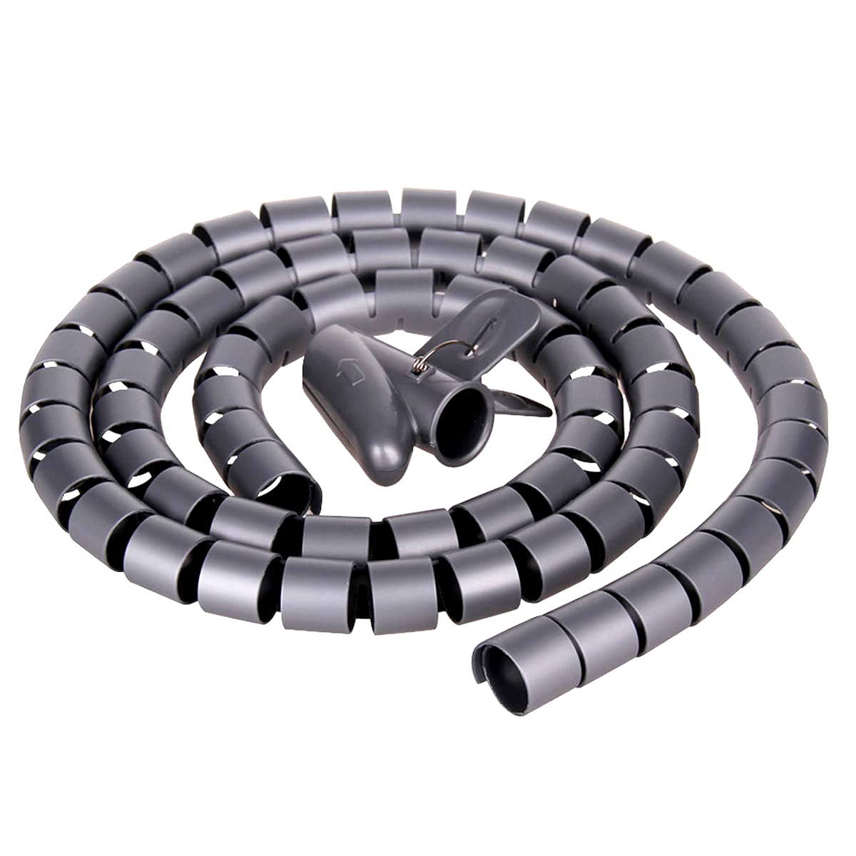 Cable Tidy Tube, 16mm x 2m Cable Wires Management Organizer Sleeve Flexible Wire Protector Cover Cord for TV PC Cables, Gray