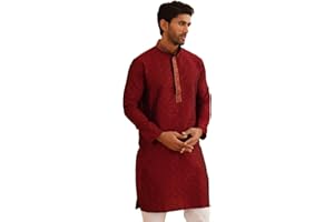 Sojanya (Since 1958 Men'S Silk Blend Gold Self Design Only Long Kurta