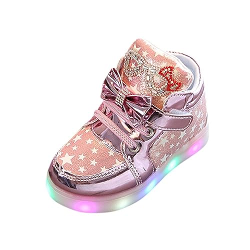 Hirolan Blinkende Kinderschuhe Kleinkind Turnschuhe Star Leuchtend Schuhe Mode Baby Schuhe mit Leuchtsohle Kinder Beiläufig B