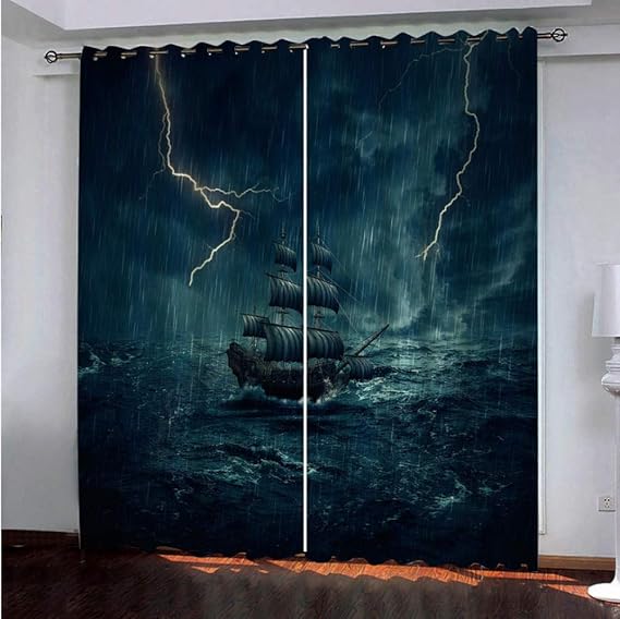 ZYZYY Cortina Opaca 3D Cortinas De Salon con Ganchos Termicas Reduccion