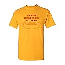 Strange Cargo Tees I'm Just Here for The Hot Dogs Funny T-Shirt M Gold