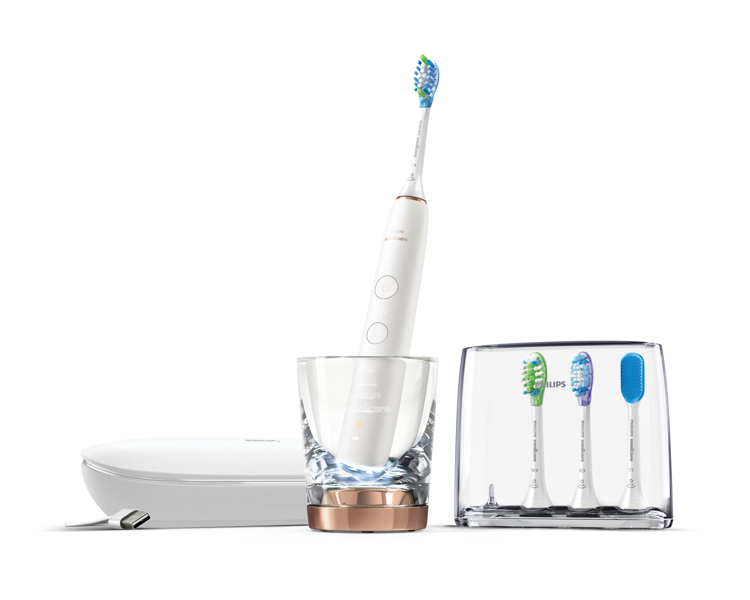 Philips Sonicare DiamondClean Smart 9750 Rechargeable Electric Power Toothbrush, Rose Gold, HX9924/65