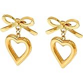 Gold Bow Earrings Women Ribbon Stud Earrings Jewelry Gift for Women Girls