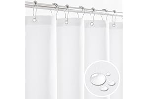 Felisa Fabric Shower Curtain Liner with 6 Magnets,Waterproof & Light-Weight Shower Liner for Bathroom,Machine Washable,Soft Cloth Shower Curtain Liners, 70W x 70L,White,Cortinas de Baño