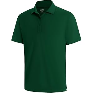 Runhit Mens Polo Shirt Short Sleeve Quick Dry Moisture Wicking Performance Golf Collared Shirt for Casual Work Athletic