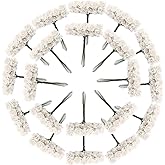 CCINEE 144pcs Mini Paper Flowers,Mulberry Paper 1/2" Artificial Rose Flower with Stem for DIY Crafts Projects Scrapbooking Wedding Decorations (White)