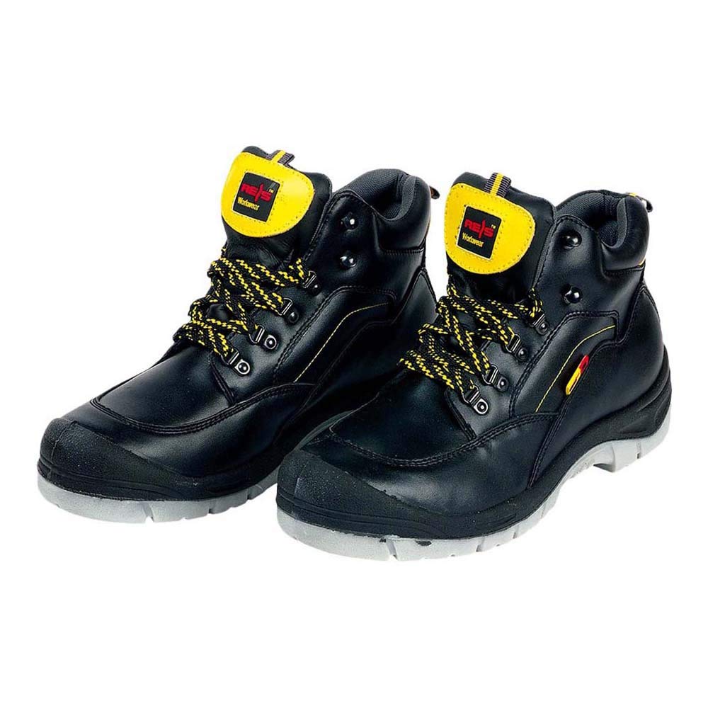 Reis BRQAN42 Safety Shoes, Black-Yellow, 42 Size