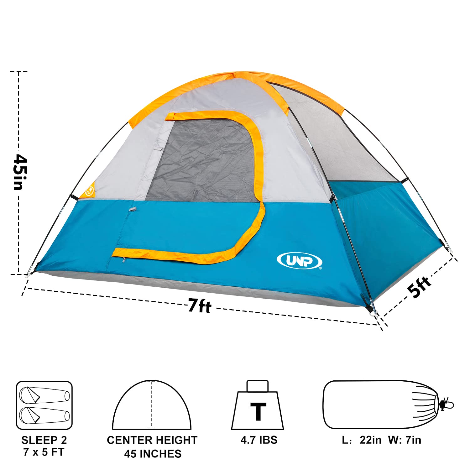 Camping Tent 2 Person, Waterproof Windproof Tent with Rainfly Easy Set up-Portable Dome Tents for Camping…