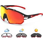 VICTGOAL Cycling Glasses for Men Women with Polarized and Photochromic 2 Lenses Clear Road Bike Running Sports Sunglasses