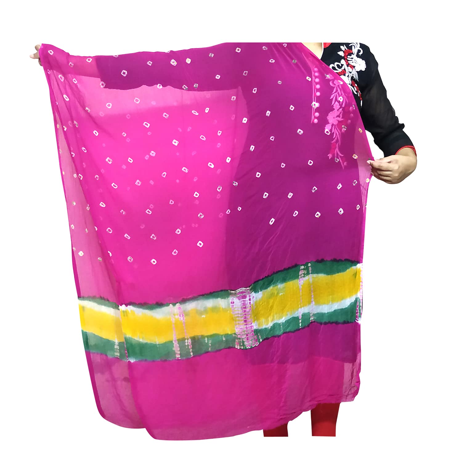 Buy Bandhej Rajasthani Multicolored dupatta at Amazon.in