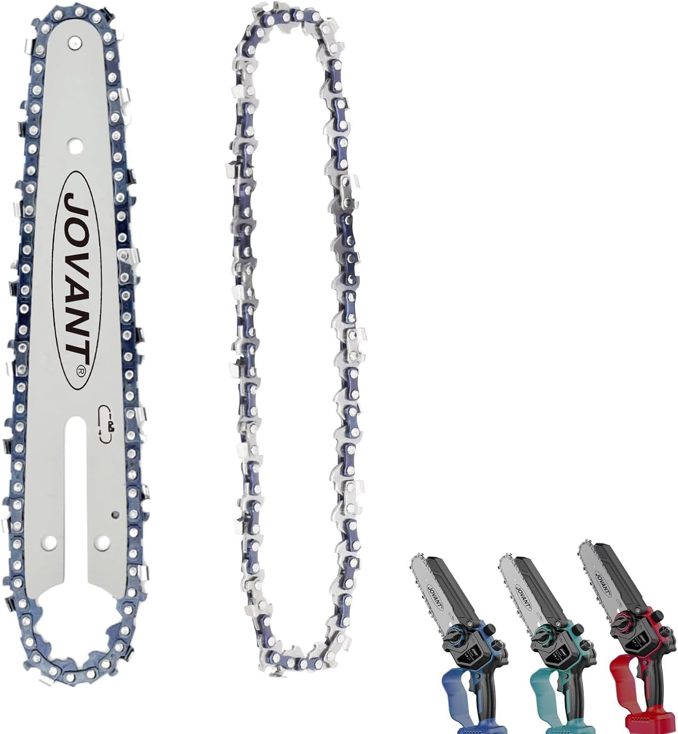 6 Inch Mini Chainsaw Chain with Replacement Saw Chain Bar, 6 Inch Replacement Chains for Portable Mini Chainsaw, Guide Saw Chain for Mini Chainsaws (36 Drive Links)