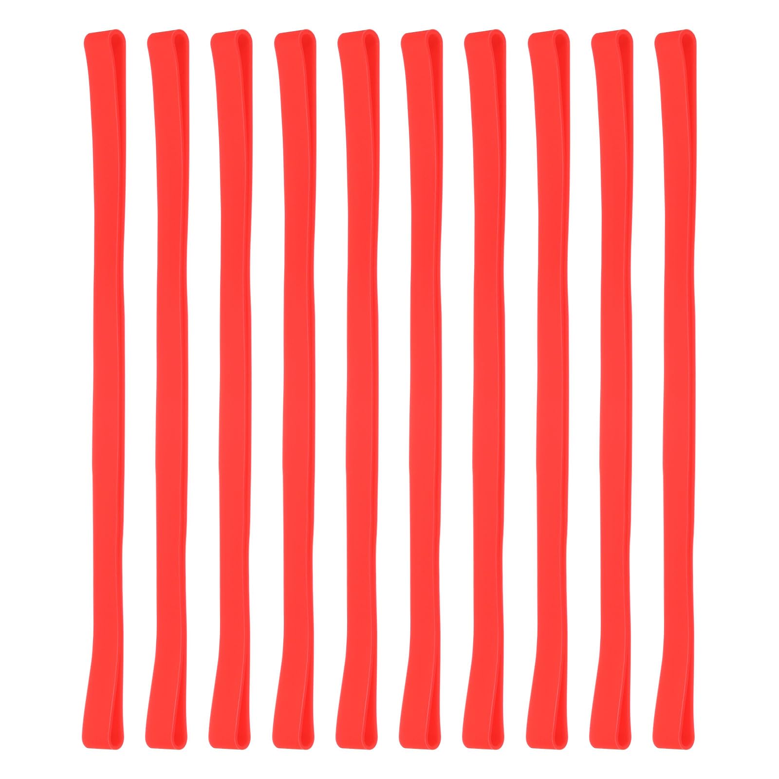 PATIKIL 8" Large Elastic Rubber Bands, 10 Pcs Big Silicone Rubber Bands Strap for Wrapping Notebook Office Supply Can File Folders Box, Red