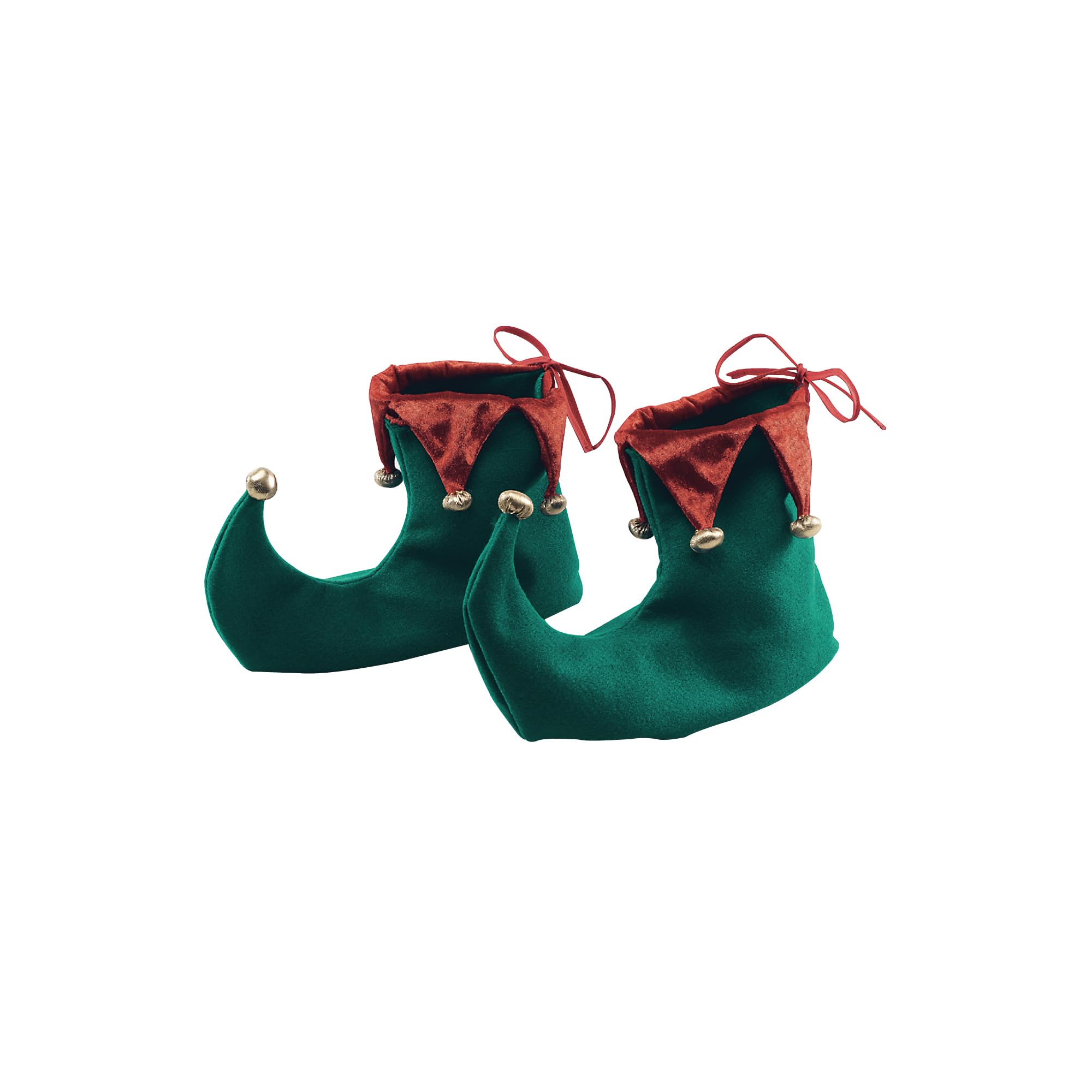 Bristol Novelty BA853 Christmas Elf Shoes Costume | 1 Pair One Size-Adult, Unisex, Green, Red, & Gold Halloween