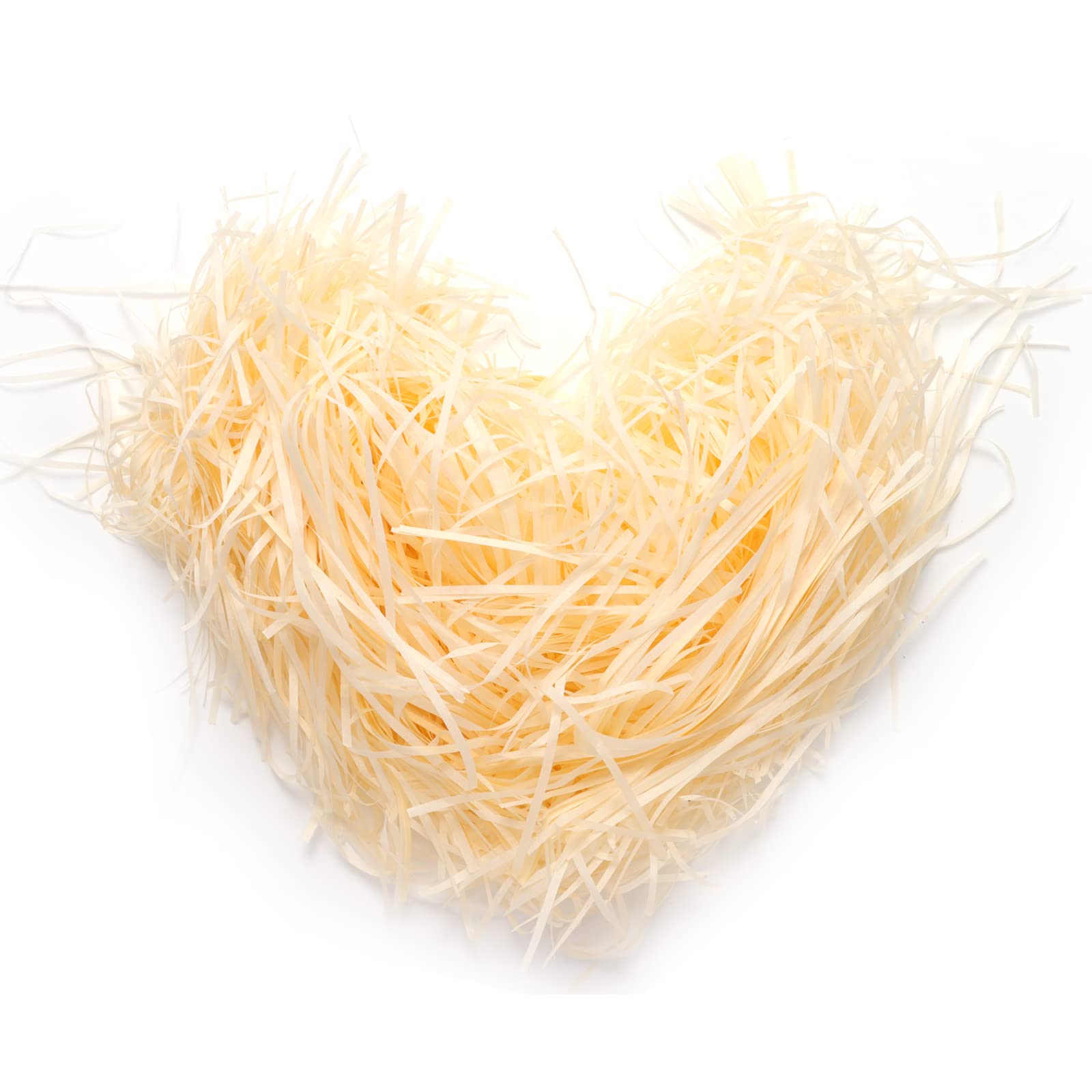 Lyaor 200 Grams Raffia Gift Filler Paper Shreds Gift Filler Paper Shreds Box Filling Material Grass Craft Shredded Tissue Paper for Basket Filling Gift Box Decoration DIY Gift Packaging - Champagne